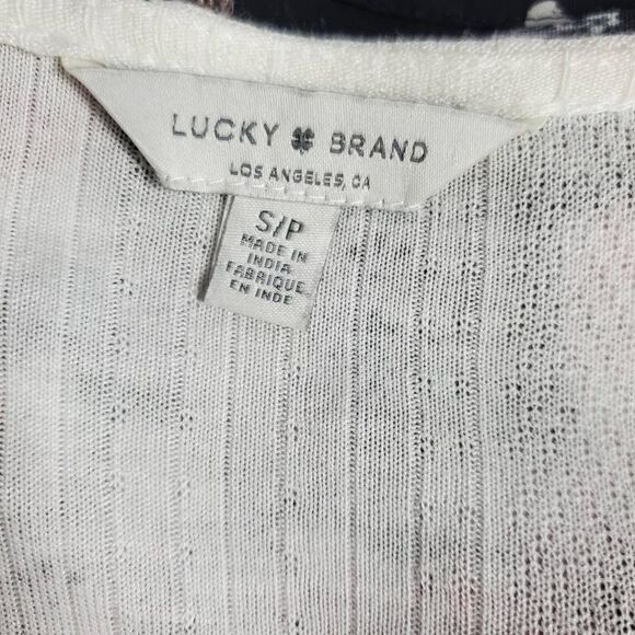 Lucky Brand White Boho Peasant Blouse Women’s Small Tassel Tie Long Sleeve - Picture 5 of 7